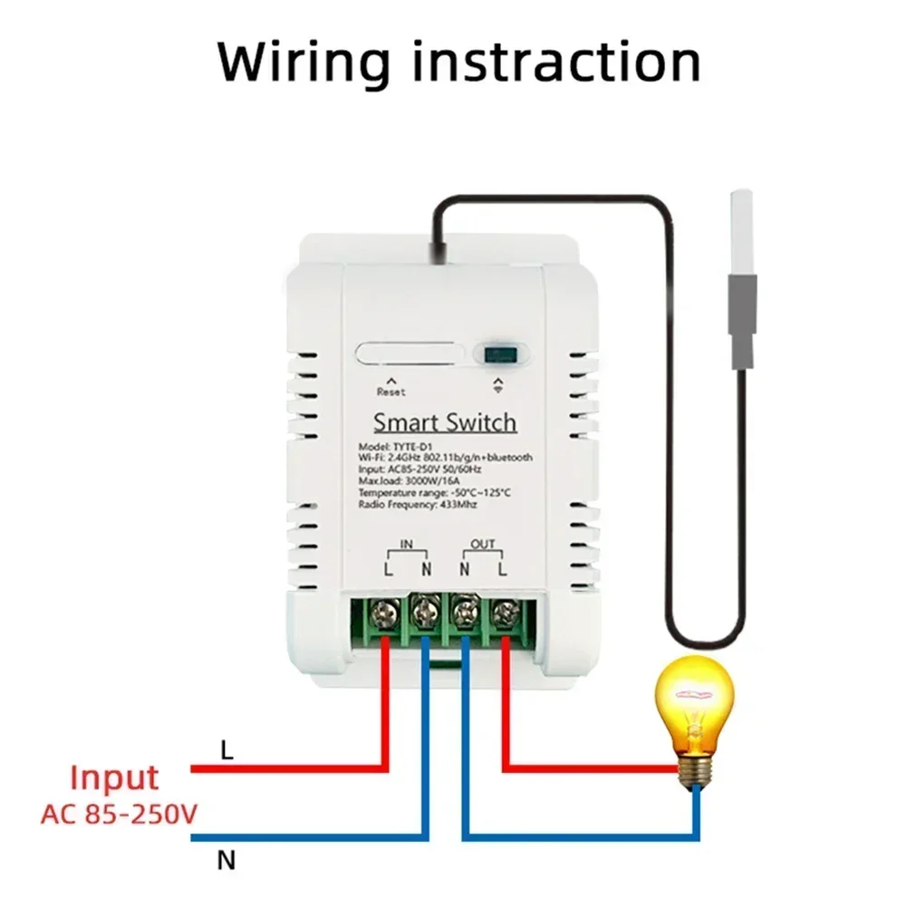 16A 20A FOR For Tuya WIFI For Smart Temperature Switch Sensor Rf433 Thermostat Monitor Real-time Temperature Measurement Day