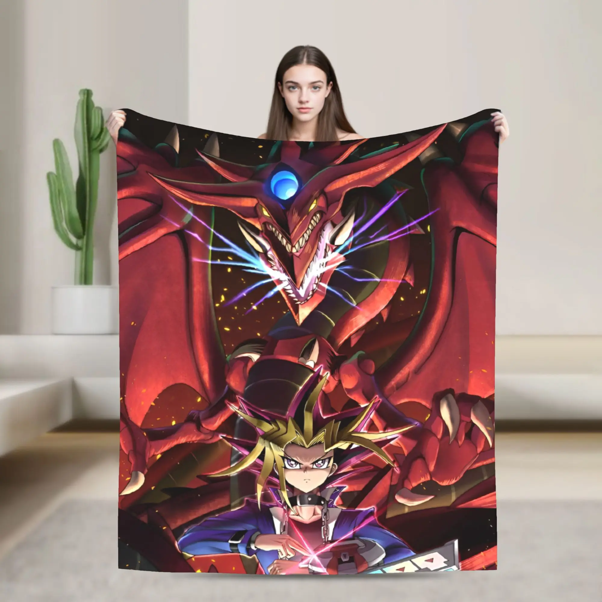 Yu-Gi-Oh!   Blankets Japanese Anime Manga Flannel Awesome Soft Throw Blankets for Home Restaurant Decoration
