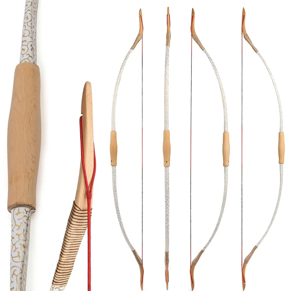 

53Inch Archery Traditional Bow 20-40Lbs Split Longbow Portable Takedown Bow Leather-wrapped GripRH/ LH Target Hunting Long Bow