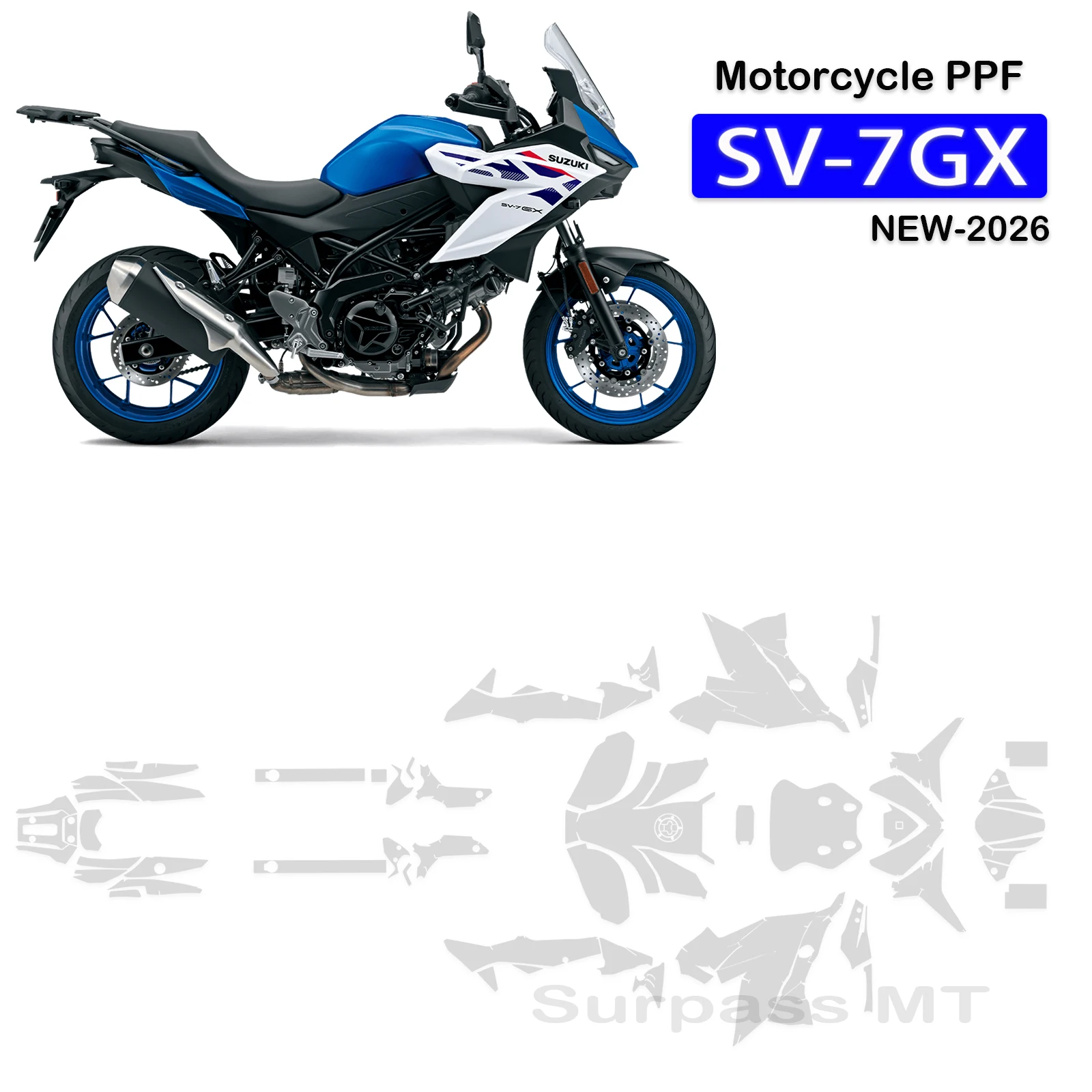 

2026 Fits SV-7GX PPF For SUZUKI SV-7GX TPU Paint Protection Film Motorcycle Anti-scratch Transparent Body Protective Kit
