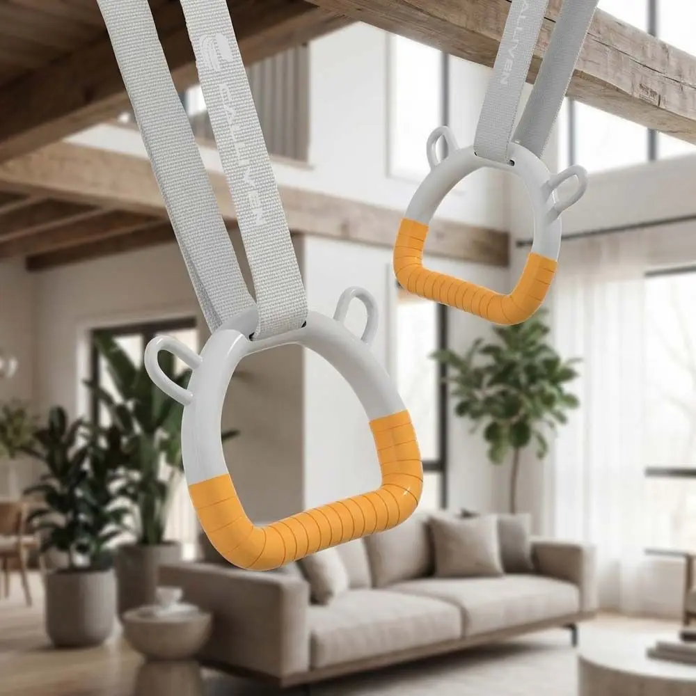 

With Straps Gymnastic Rings Durable Adjustable Straps Pull Up Bar Non-Slip Comfortable Fitness Exercise Ring