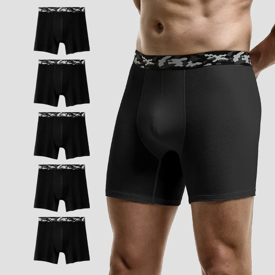 

5 шт. мужские трусы больших размеров, хлопковые разрезы против истирания, спортивные толстые брюки, плоские манжеты, дышащие молодежные леггинсы для бега