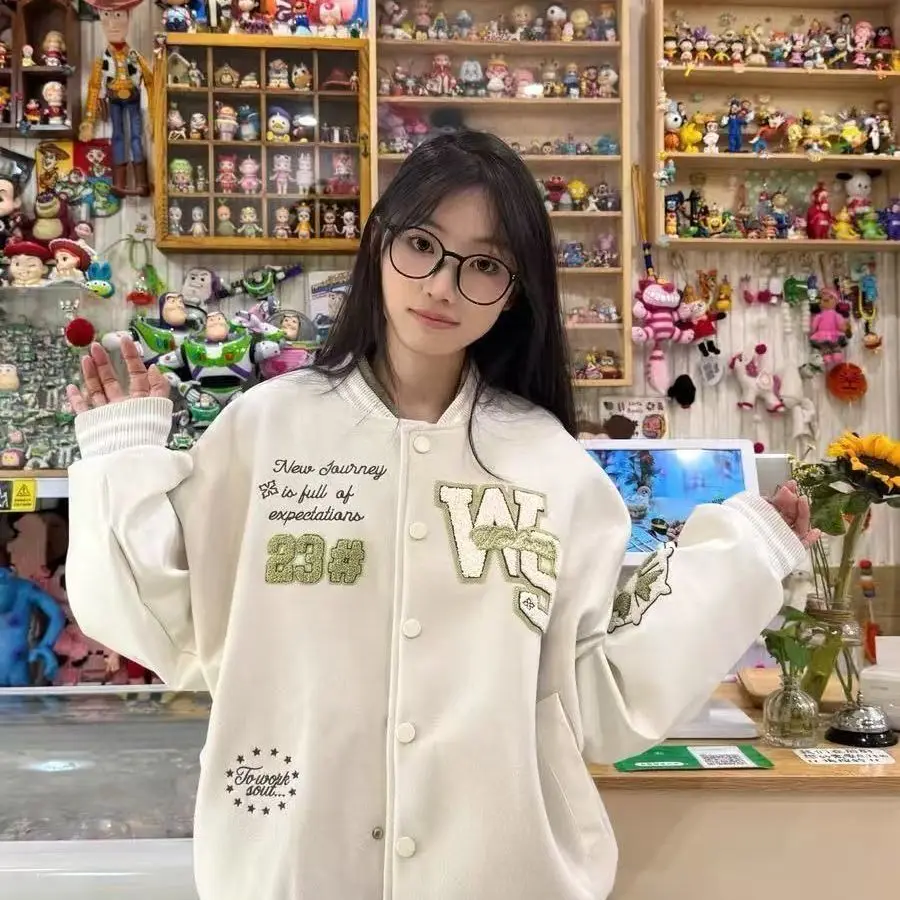 

Мужская повседневная куртка-бомбер больших размеров (до 300 фунтов), с вышивкой, свободного кроя, универсальная верхняя одежда для пар, весна-осень