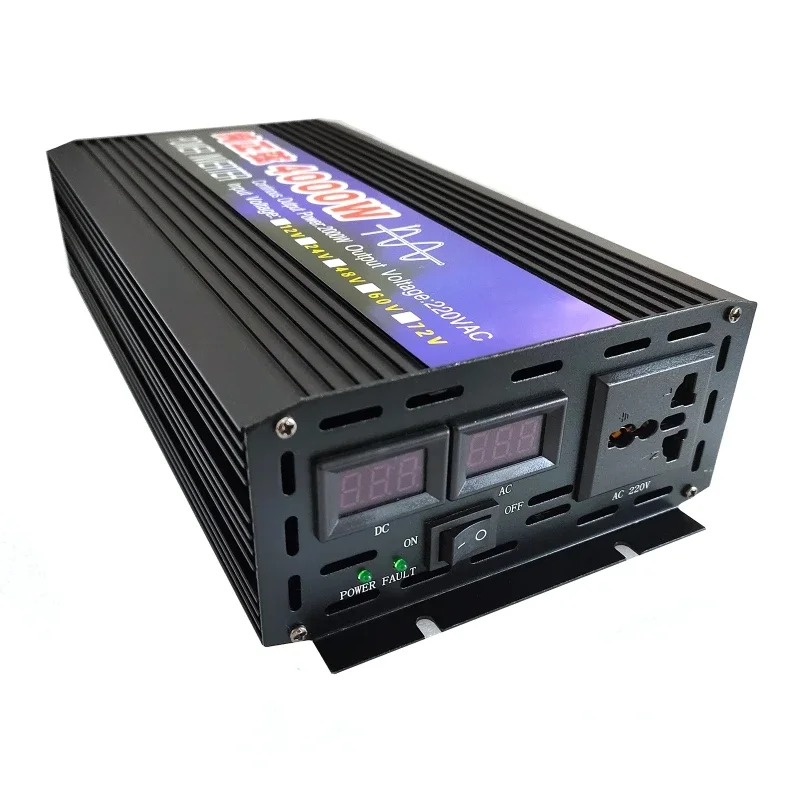 4000W 50HZ Pure Sine Wave Inverter Power Solar Car Inverters With LED Display DC 12V To AC 220V Voltage Converter Outdoor