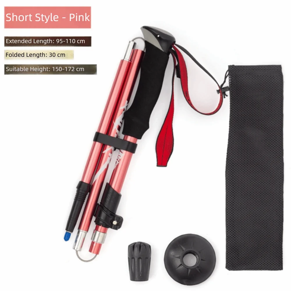 

Aluminum Outdoor Trekking Poles EVA Quick Adjustable Locks Cross Country Cane Ultralight 3 Section Wading Staff Climbing