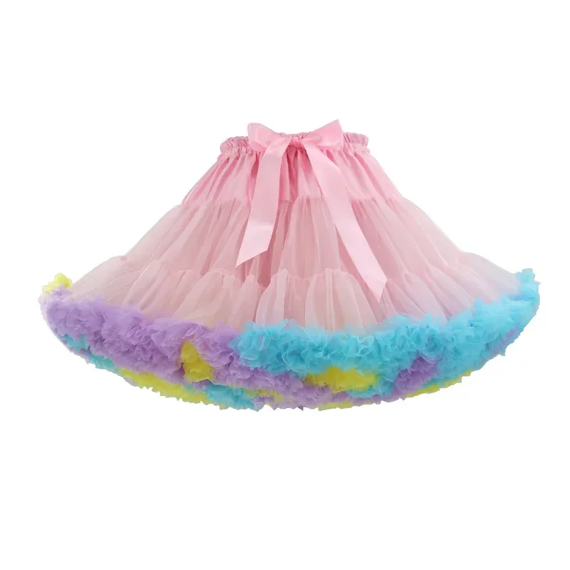Colorful Women's Tutu Skirt Adult Tulle Ballet Dance Costume Fluffy Short Petticoat Tutu Skirt Layered Tulle Ballet Pettiskirts