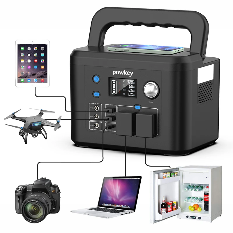 Unikalna stacja zasilania Powkey Home 110V 220V, generator solarny kempingowy 350W 1000W 500W 600W 300W, przenośna stacja zasilania na kemping