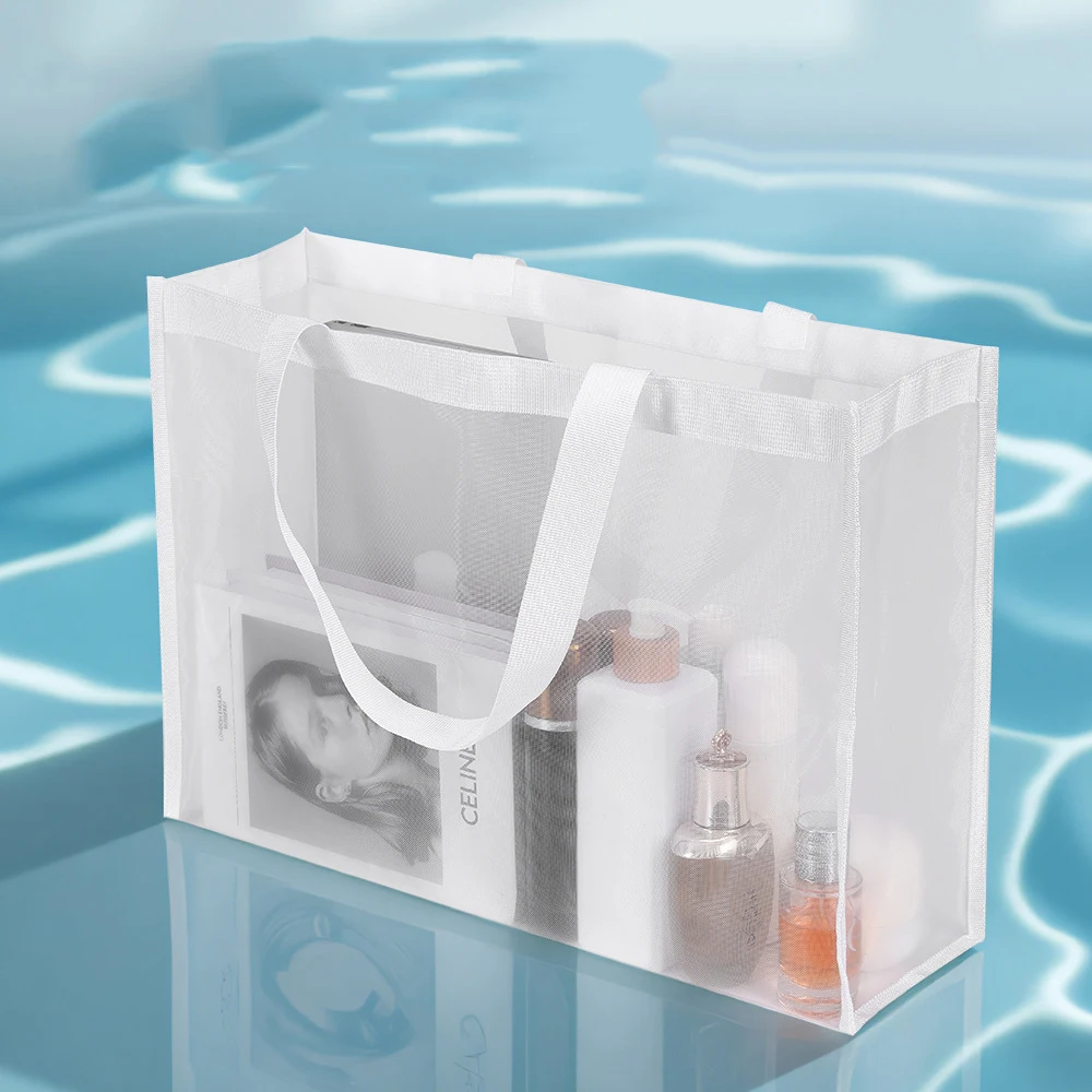 

Large Capacity Mesh Shopping Bag Swimming Bag Beach Bag Single Shoulder Portable Outdoor Storage Bag New For Summer 2025