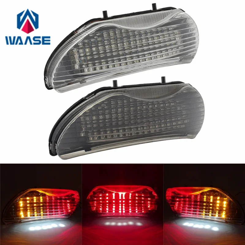 waase For Honda CBR600F4 CBR 600 F4 1999 2000 Rear Tail Light Brake Turn Signals Integrated LED Light License Plate Light