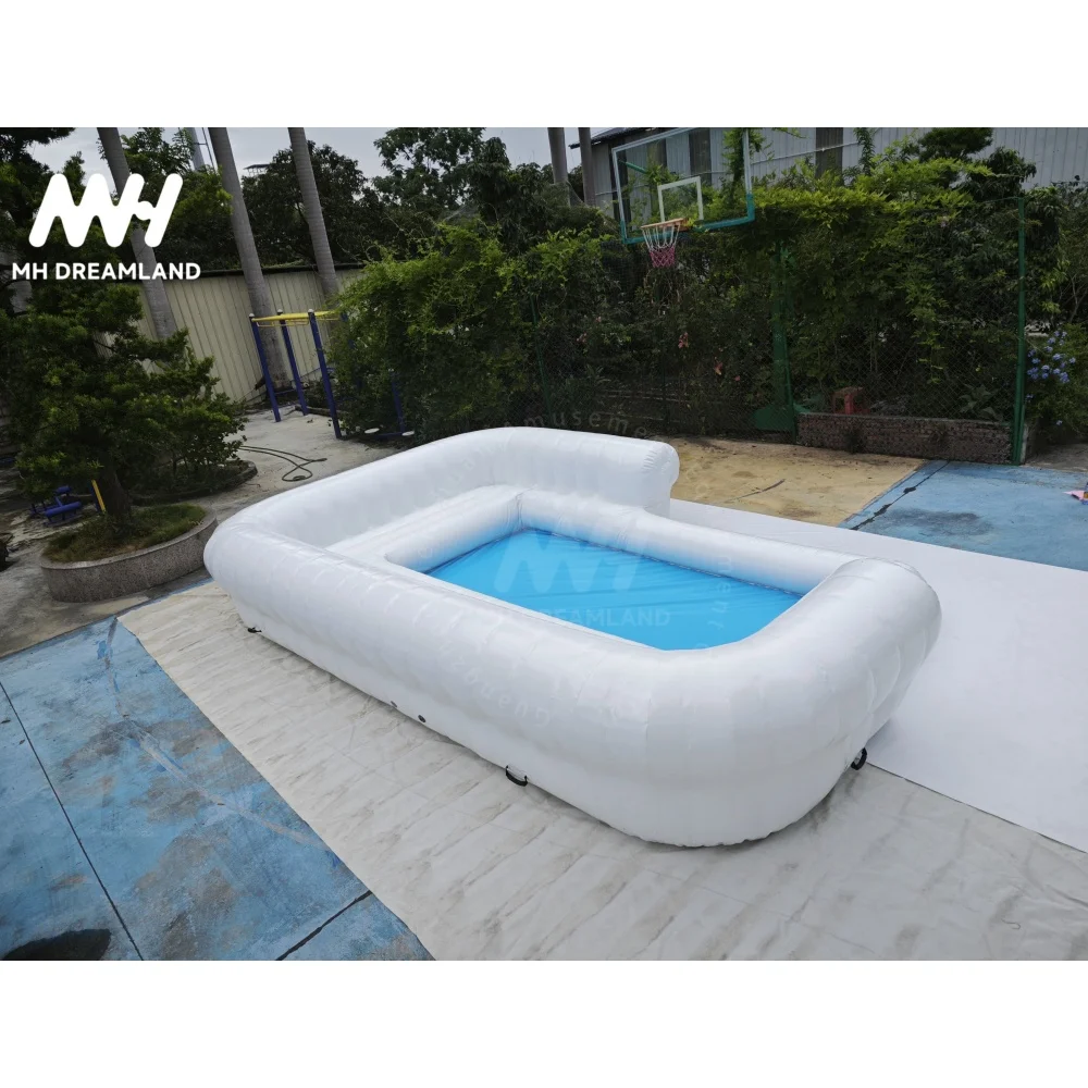 PVC Inflatable Water Bouncing Bed Floating 99kg with Air Pump Included 6x4x1.2m for Pool/Lake Lounger Seats