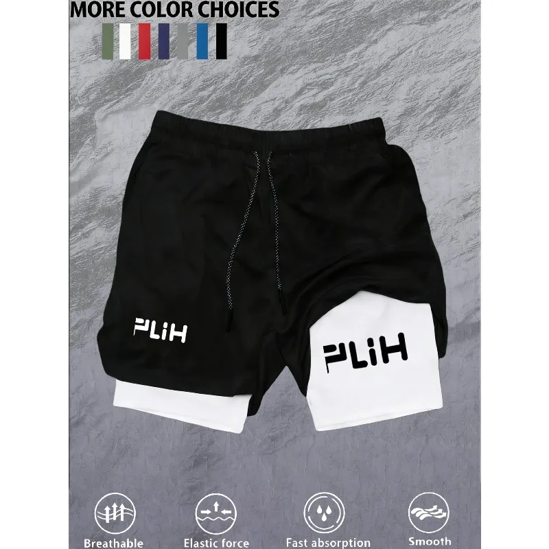 Lightweight Training Men's 2-in-1 Running Shorts High-Quality Elastic Fashion Double-Layer Breathable Joggers Beach Towel Loop