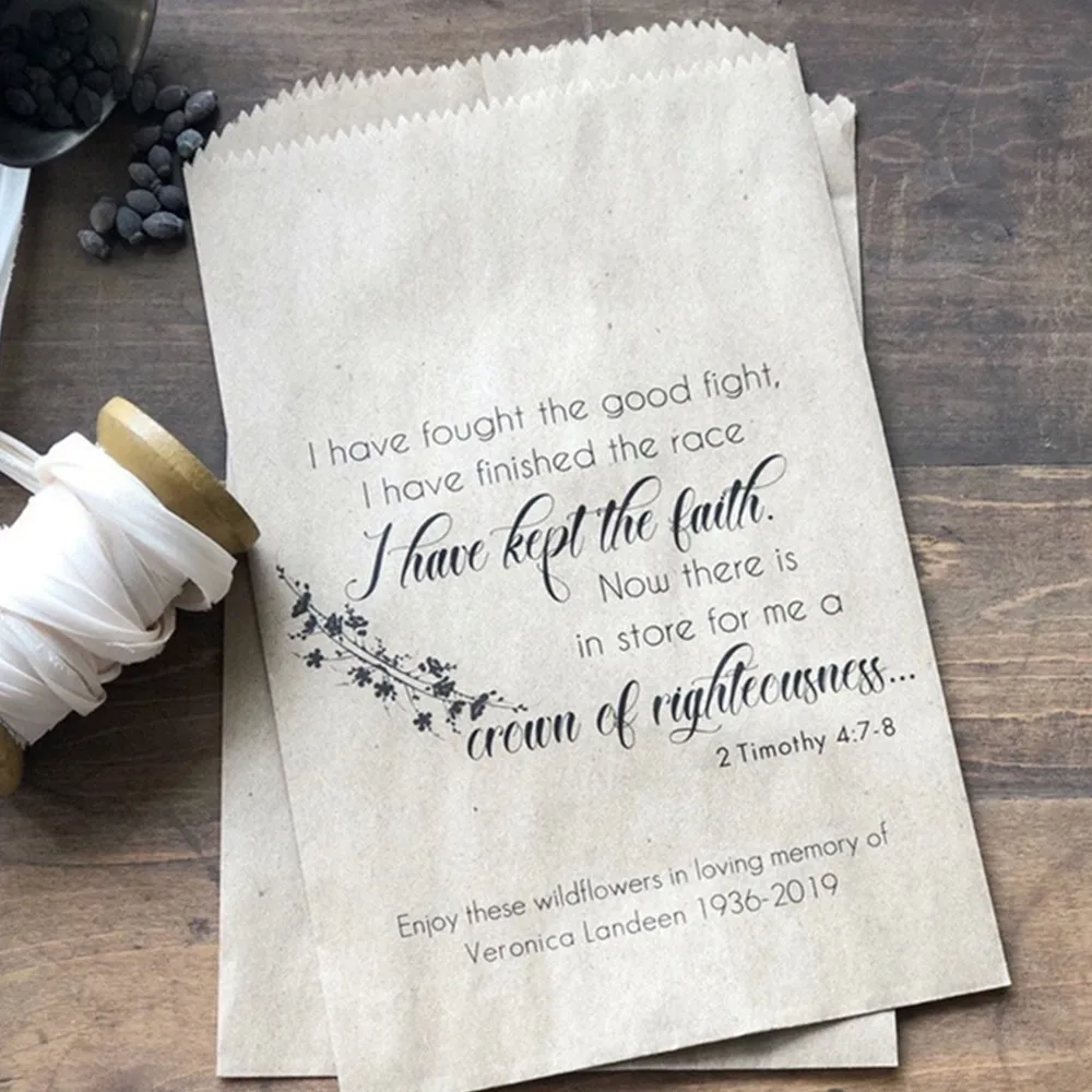 25pcs Funeral Favors, Celebration of Life Favors, Christian Gift, Memorial Favors, Wildflower Memorial Gift Bags, RUSH Option