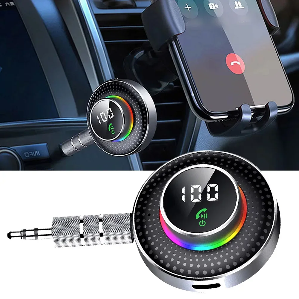 

Bluetooth-compatible Receiver Adapter For Car Speaker Home Stereo Wired Audio RGB AUX Receiver Adapters V5.3