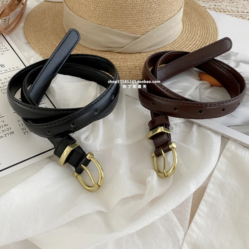 気質ゴールドポリシーバックル女性のベルト多用途デイリードレスジーンズ装飾調節可能な女性のベルト