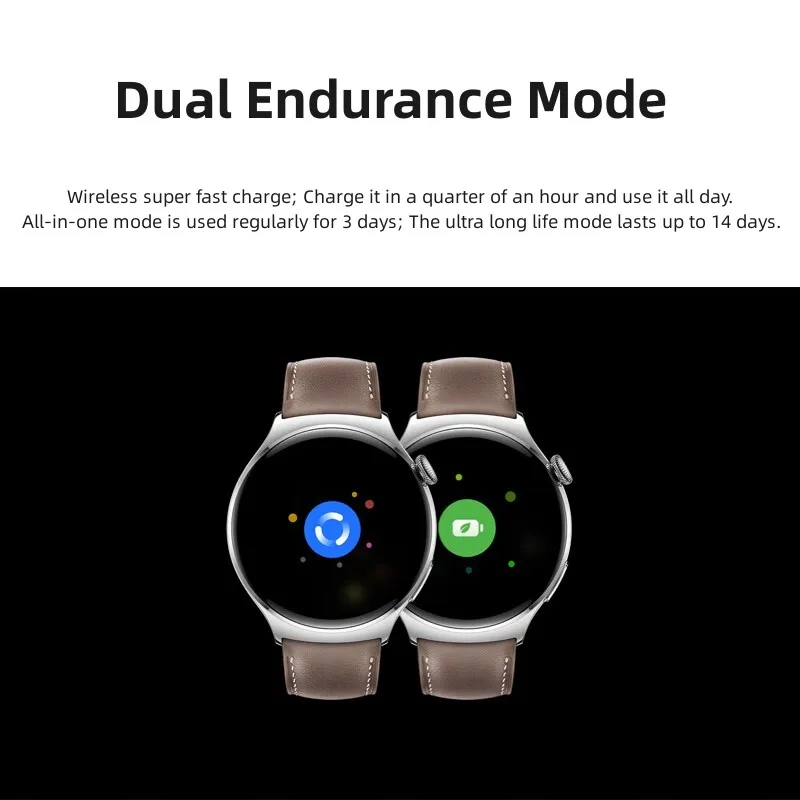 2023 NEW HUAWEI WATCH 4 Phantom Moon Black Fluorine Rubber Watch Strap One Key Micro Physical Examination eSIM Independent Call