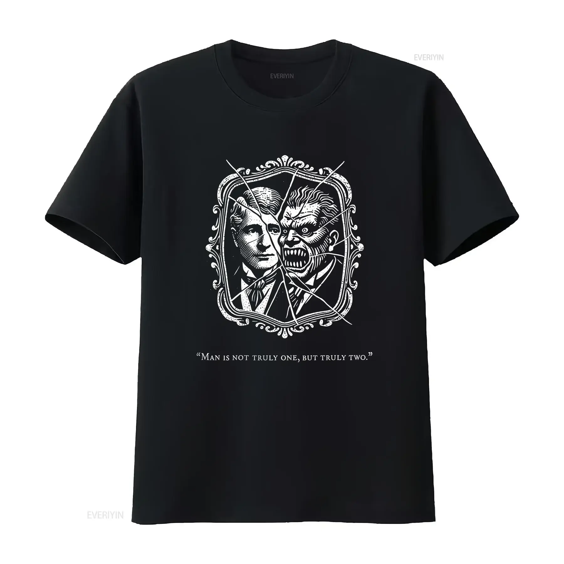 Camiseta Jekyll Hyde de Robert Louis Stevenson, diseño literario gótico de terror clásico de 1886, estilo vintage lavado