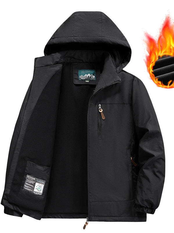 

Мужская утепленная куртка из нейлона с флисовой подкладкой для спорта, ветрозащитная, водонепроницаемая, для осеннего сезона