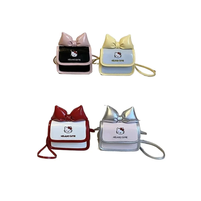 

Hello Kitty Sanrio Kawaii Bow Mini Crossbody Bag Sweetheart Girl Mobile Lipstick Change Bag