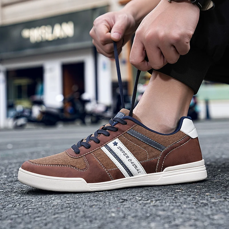 جديد الرجال حذاء قماش جودة عالية تنفس الشقق الدانتيل يصل حجم كبير 48 الراحة لينة وحيد عدم الانزلاق أحذية التزلج عادية الرجال #4