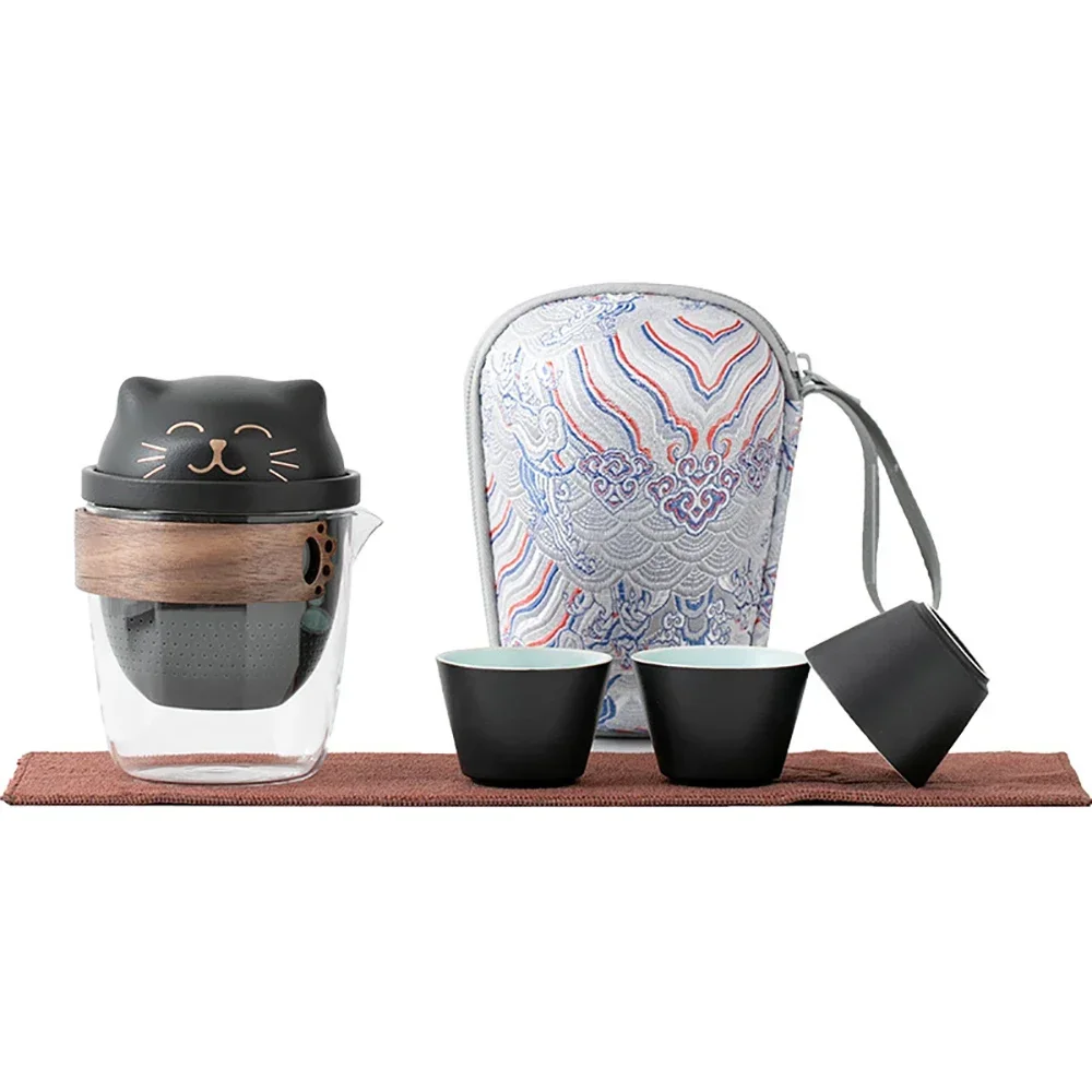 

Portable Travel Tea Set Ceramics Simple Kung Fu Tea Pot Teeware Teware Coffee Teapot and Cup Set Cups and Mugs Teacups Gaiwan