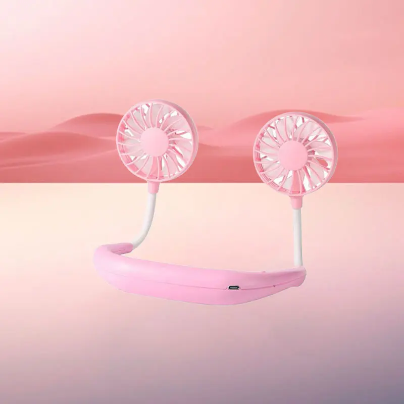 1pc USB Suspended Neck Fan Adjustable Wind Power Low Noise Portable Fan