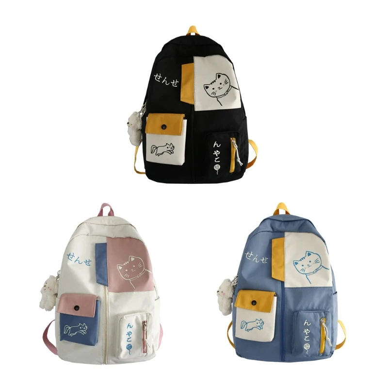 Mochila escolar feminina retalhos feminino capacidade estilo japonês bolsa ombro para meninas adolescentes