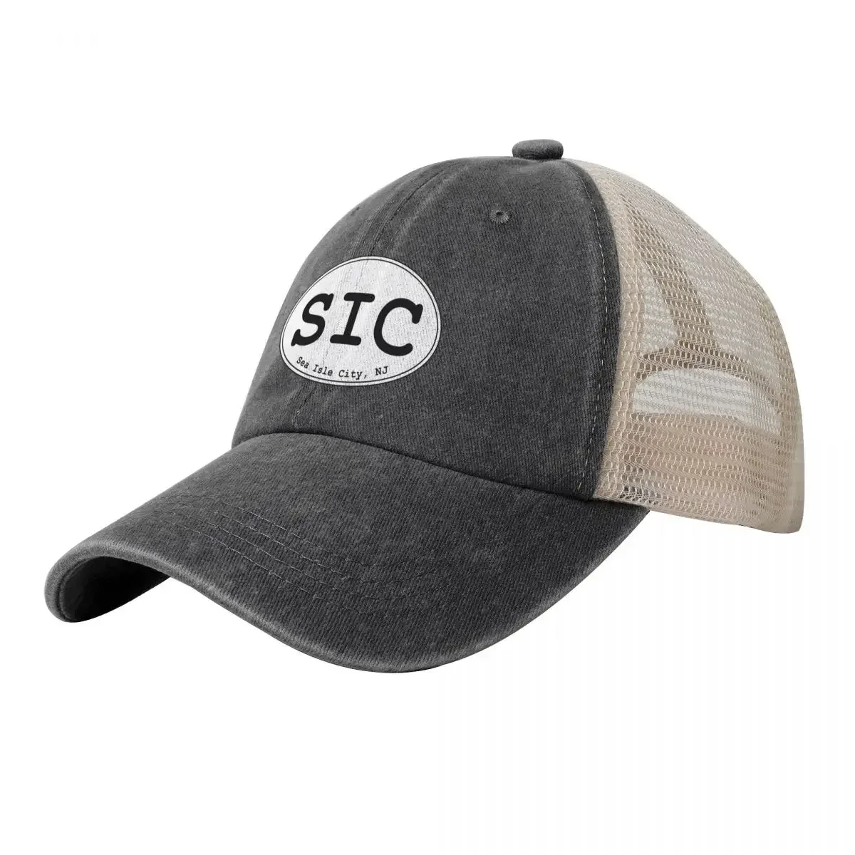 SIC - Sea Isle City Oval Design Baseball Cap Sunscreen Snap Back Hat Baseball For Men Women's