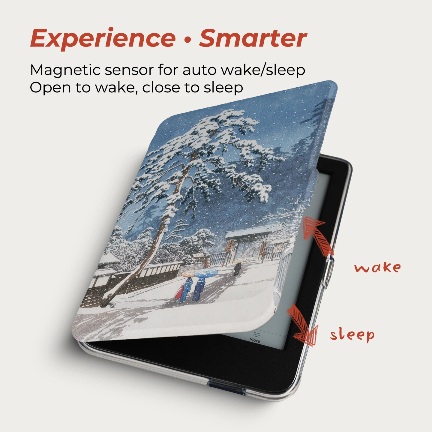 Etui Twosheep do Kobo Clara BW Clara Colour Clara 2E 6 cali, magnetyczne, odłączane, z przezroczystym tyłem, w stylu chińskim. — zdjęcie produktu 4