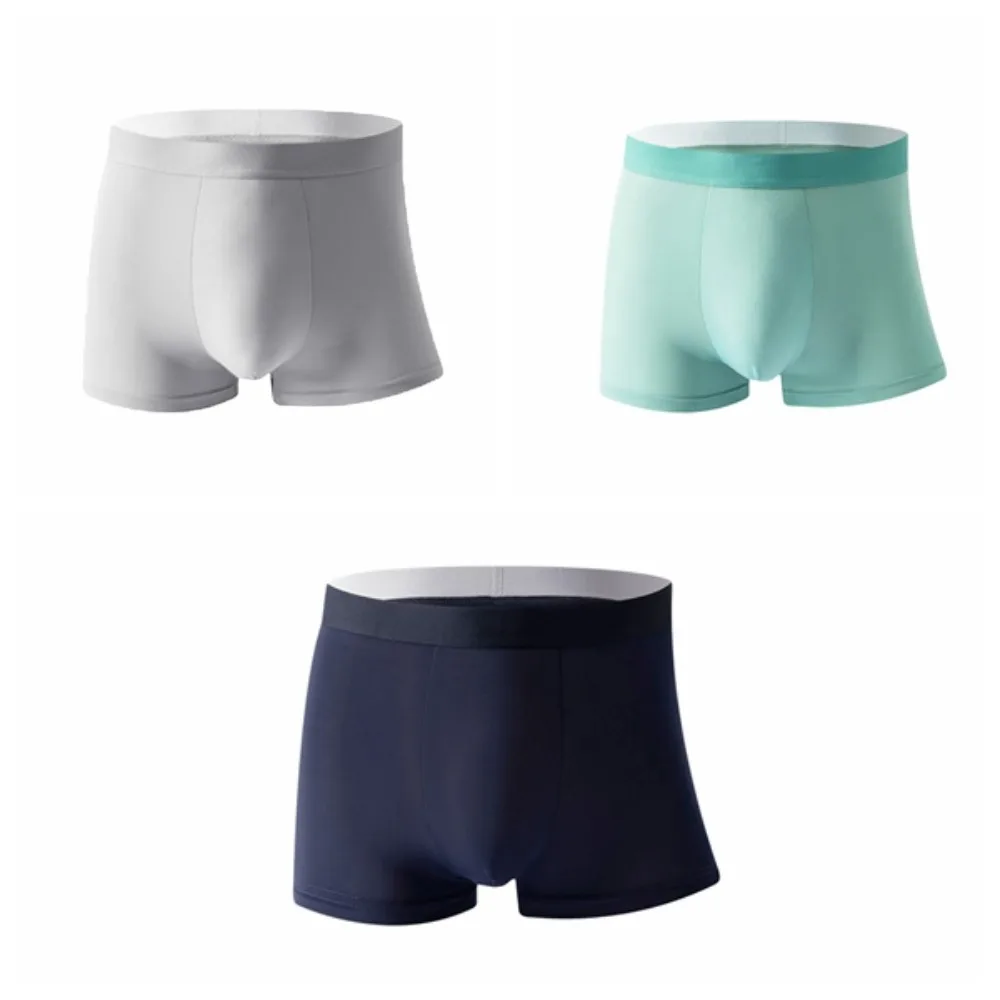 

3Pcs Breathable Traceless Men's Ice Slik Panties Underpants Mid Waist Seamless Briefs Simple Solid Underwears for Man Male