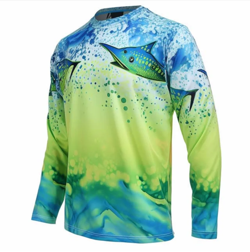 

Рыбацкая подарочная рубашка с длинным рукавом, быстросохнущая спортивная одежда, трикотажные изделия для рыбалки, футболки с рыбками - дышащие принадлежности для рыбалки