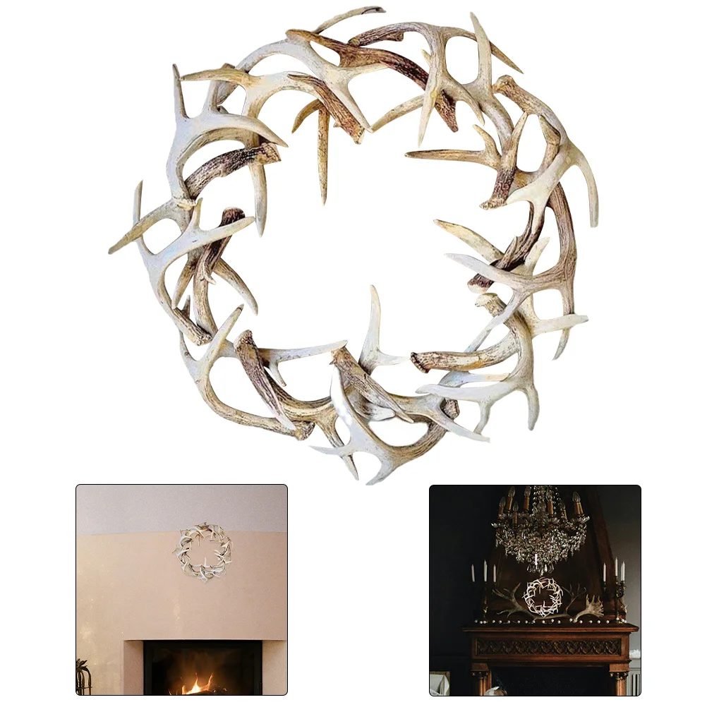 

Boxwood Wreaths for Front Door Garland Xmas Hanging Artificial Antler Christmas Wall Sculpture