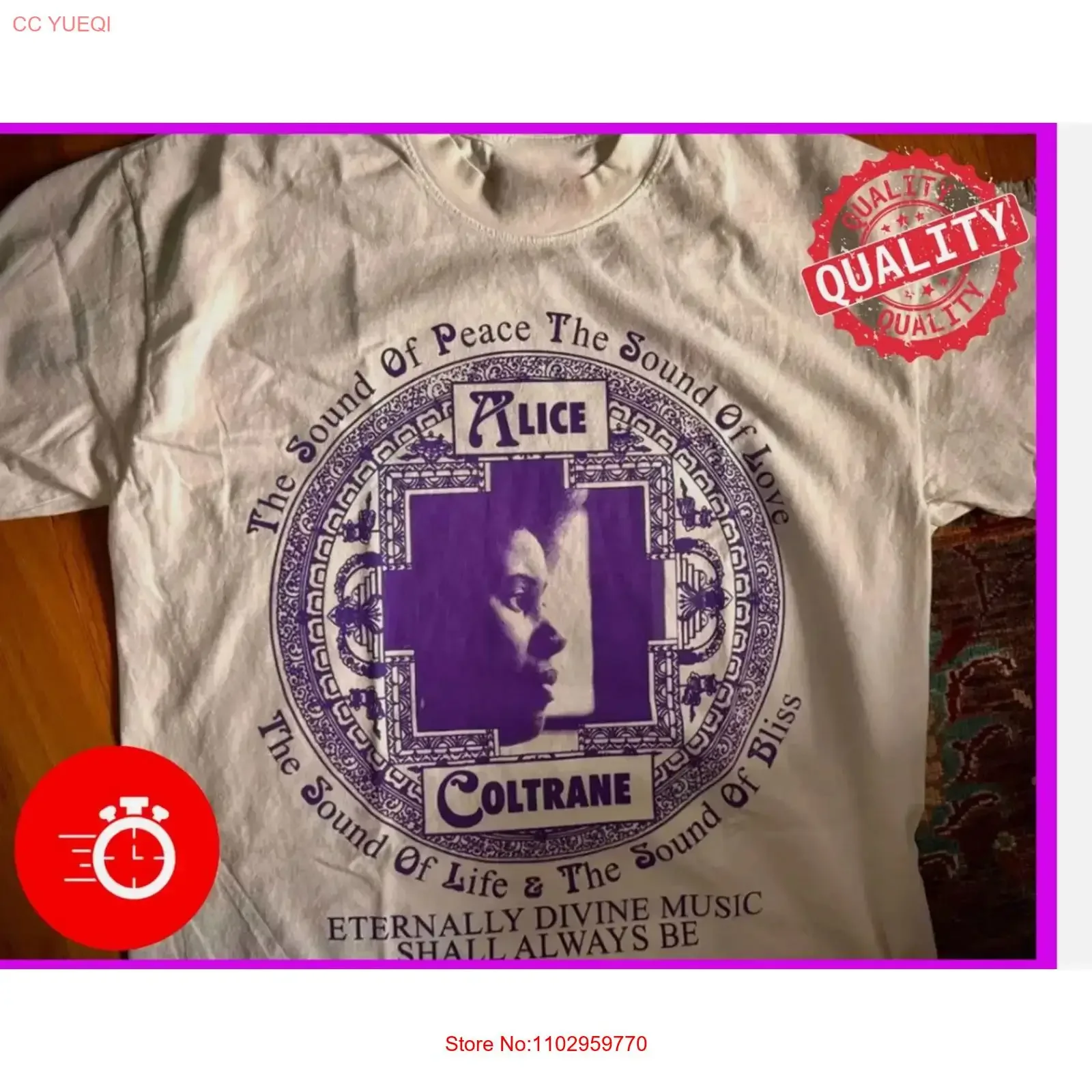 T-shirt Alice Coltrane The Sound Of Peace Love Life Bliss, vêtements de créateur vintage lavés, légèrement unisexes, élégants pour homme
