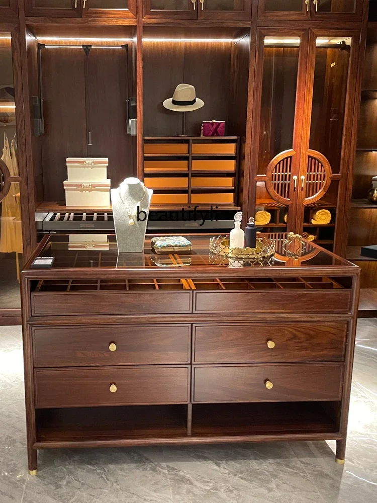 New Chinese Style Coat Room Middle Island Table Display Cabinet Household Double-Sided Storage Guide Table