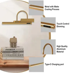 Lámpara de pared inalámbrica para sala de estar, luz de retrato con control remoto, pantalla de arte, recargable, funciona con batería