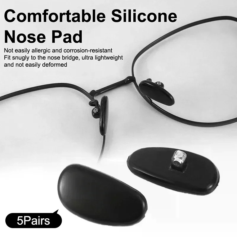 Anti Slip Hypoallergenic Silicone Nose Pads For Eyeglasses Sunglass Glass Spectacles Eyewear Titanium Frame Nose Pad 5 Pairs