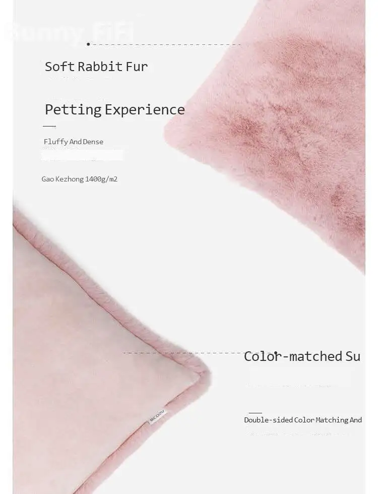 Faux Rabbit Fur Luxury Cushion Covers Genuine Sheepskin Soft Fluffy Solid Throw Pillow Cases For Living Room Bed Sofa Home Decor
