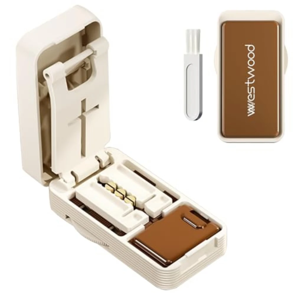 Newest Portable  Adjustable Pill Cutter Hidden Blade with Sealed Medicine Divider Storage Box for Daily Medication Holder