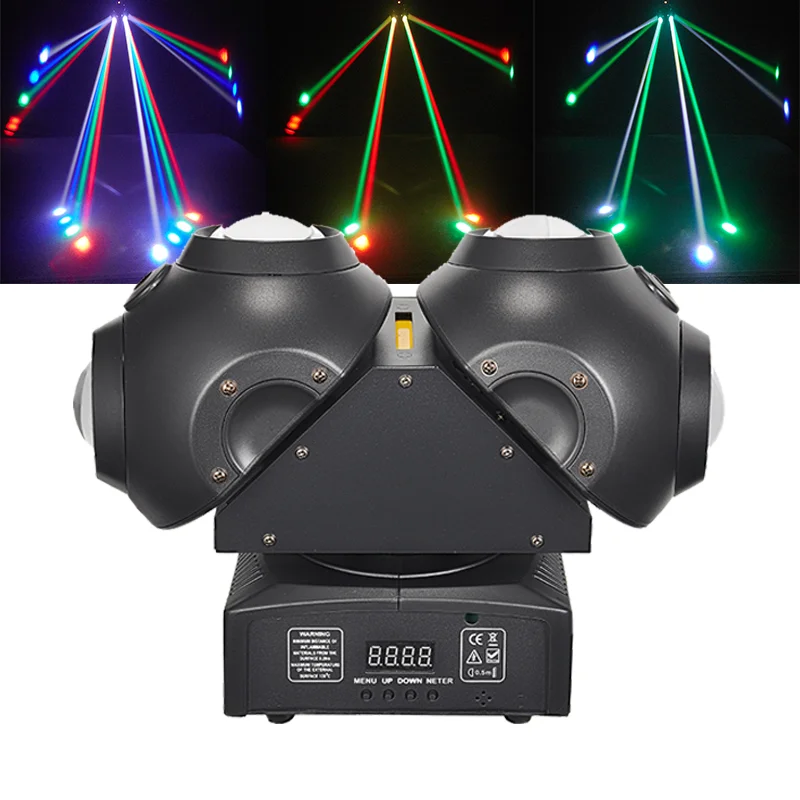 Professional Disco Ball LED Lighting 90W RGBW Double Headed Laser Lamp Shaking Head Strobe DMX512 Stage lighting DJ Disco Party