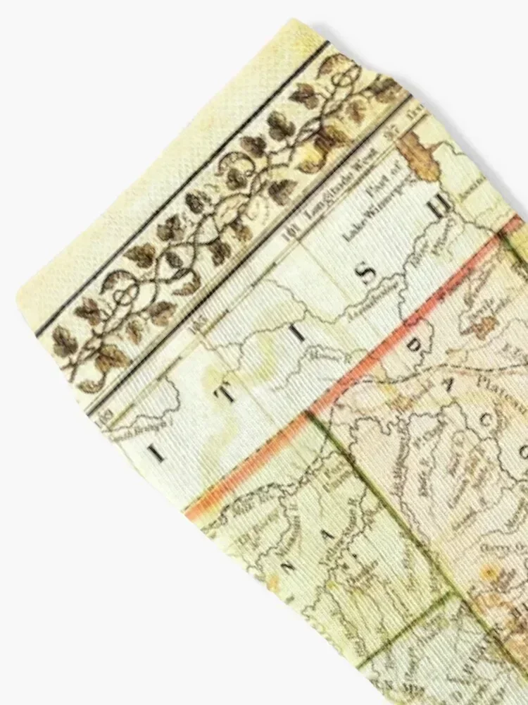 Old map of US territories Socks custom designer cotton FASHION Socks Man Women's