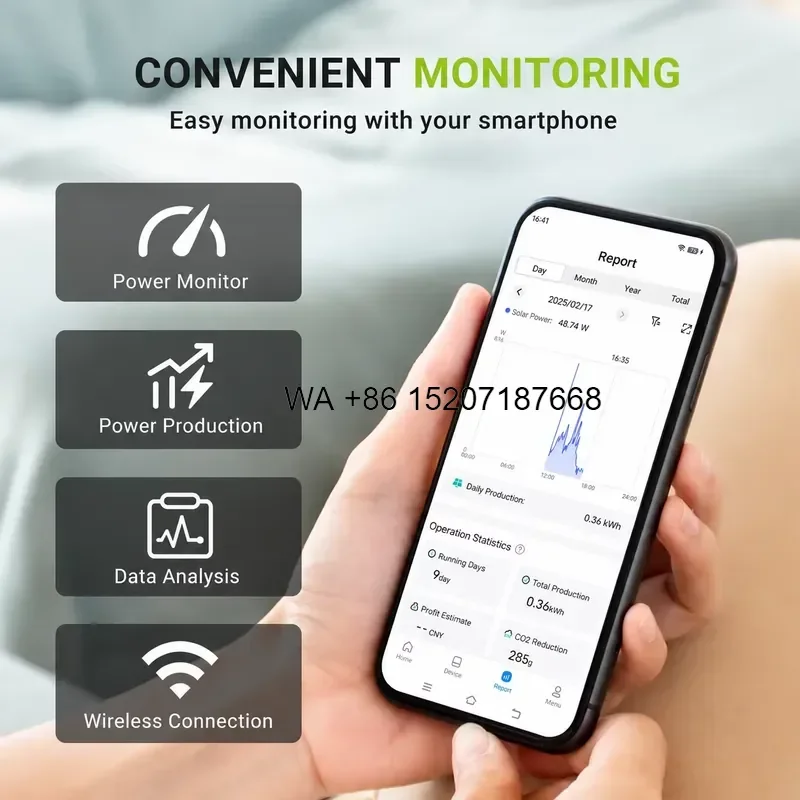 Wmwmnu 2000W On Grid Micro Inverter 4 MPPT IP67 Waterproof Smart Solar Inverter for European Residential PV System OEM
