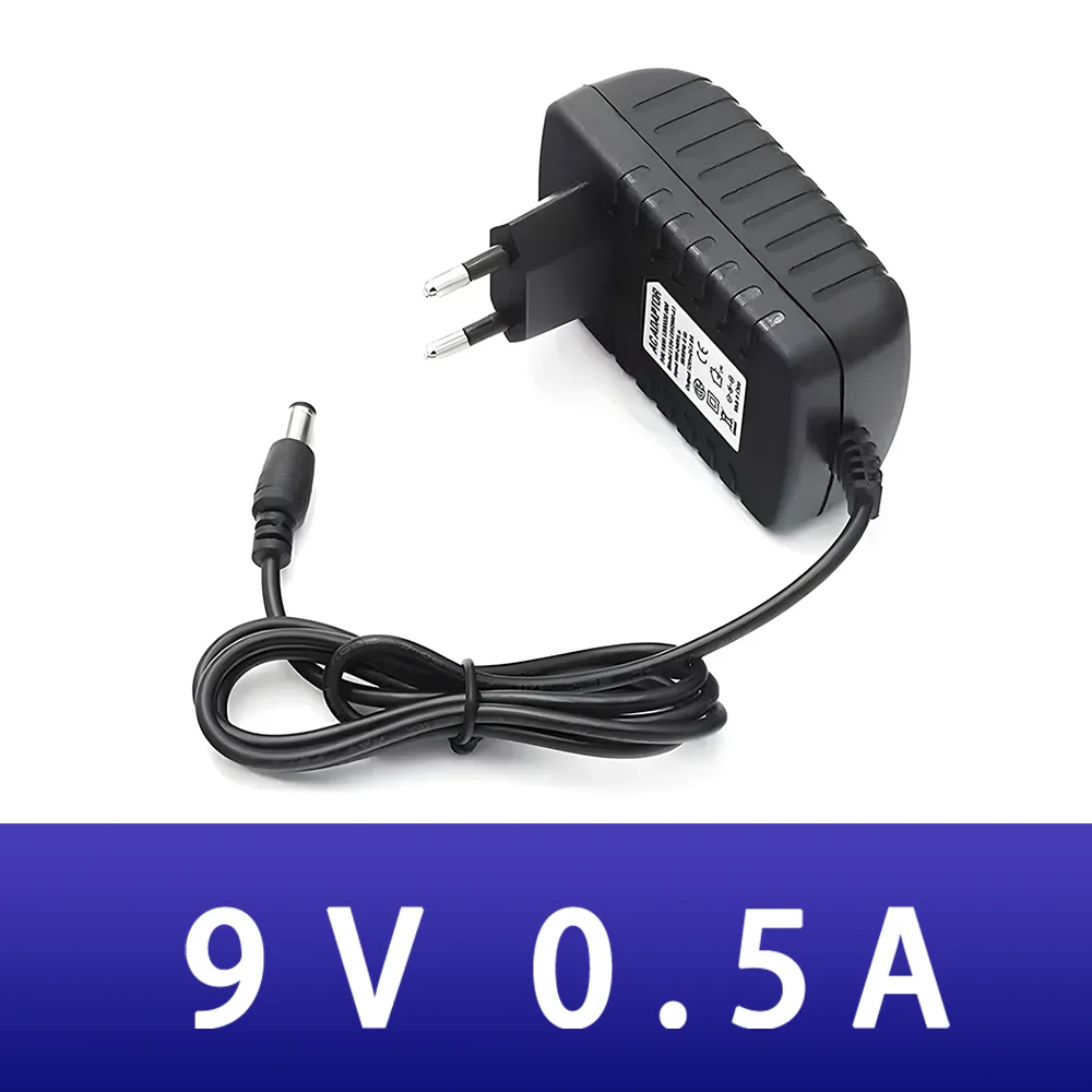 AC DC High quality 9V 0.5A Switching Power Supply adapter Reverse Polarity Negative Outside EU AU US UK 5.5mm x 2.1mm plug