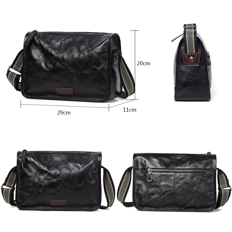 New Design Men Bag Luxury boys Crossbody Bag First Layer Cowhide Leather Shoulder Bags  Fashion Flap Messenger Bag Quality