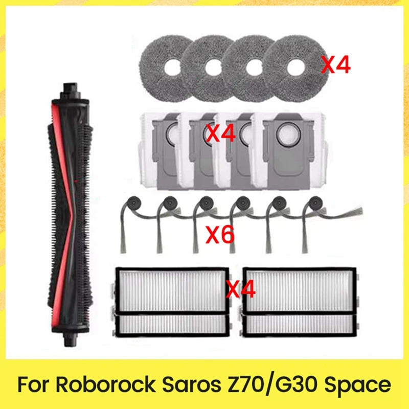 

For G30 Space/Saros Z70 Vacuum Cleaner Spare Parts TriCut Brush Side Brush Dust Bag Filters Mop Cloth-A69M