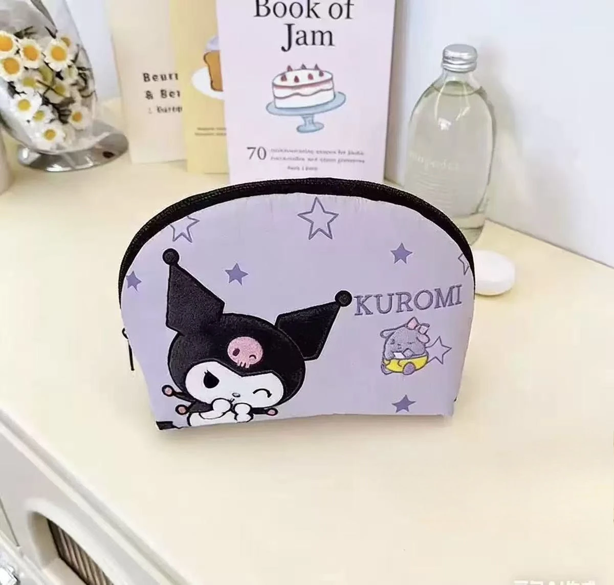 Hot Hello Kitty Shell Makeup Bag Large Capacity Cinnamoroll Travel Cosmetic Pouch Kawaii Portable Holiday Vacation Handbag Gift view 3