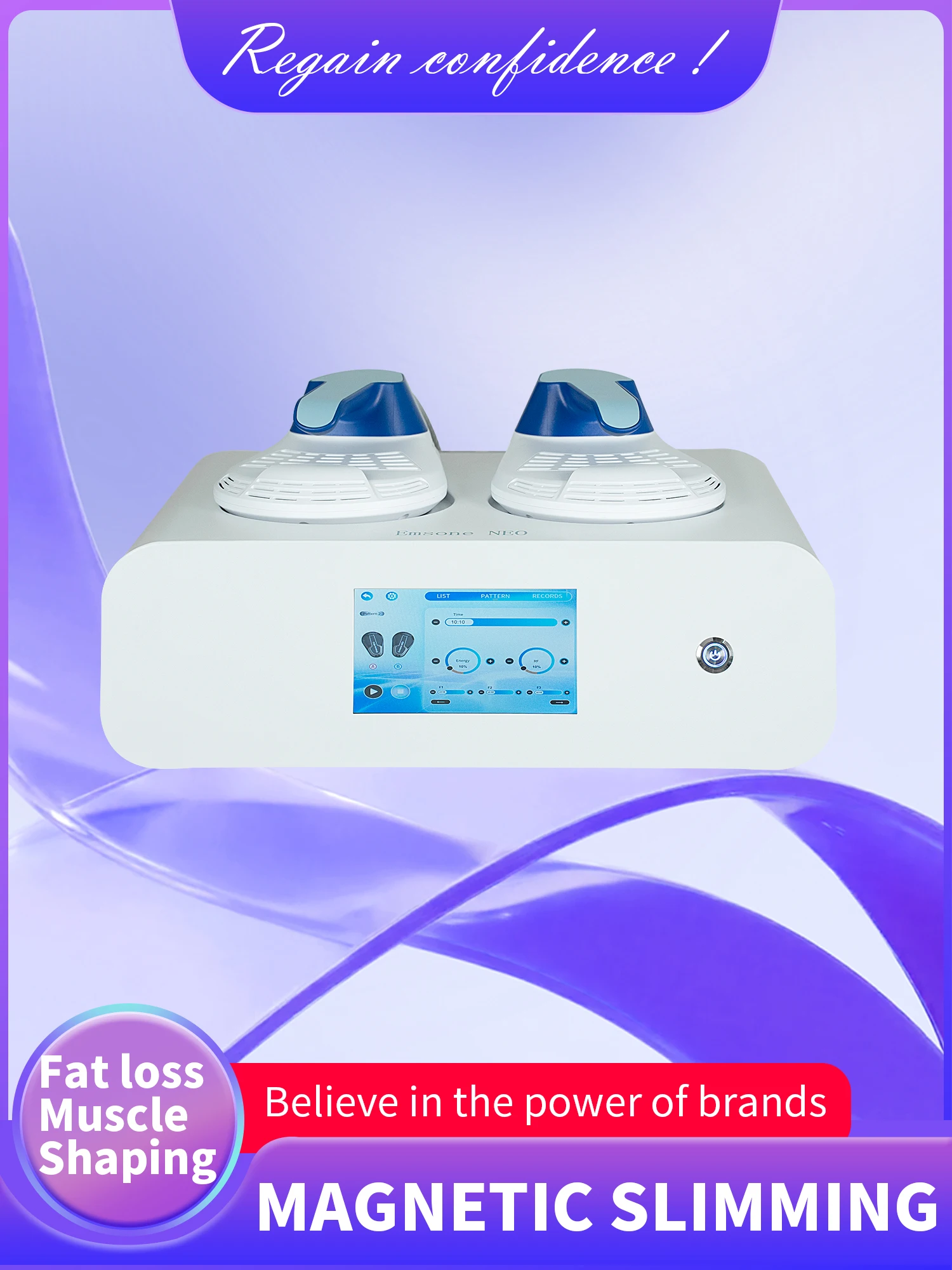 

Портативный 6500 Вт EMSone NEO стимулятор мышц тела сжигающий жир 200 Гц RF модернизированный HIEMT неинвазивный