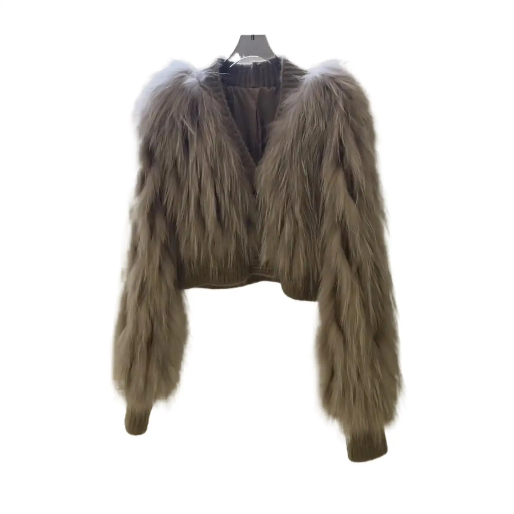 2025 الملابس النسائية خياطة تقليد الثعلب الفراء الفراء الخامس الرقبة معطف شتاء جديد 1116 #1