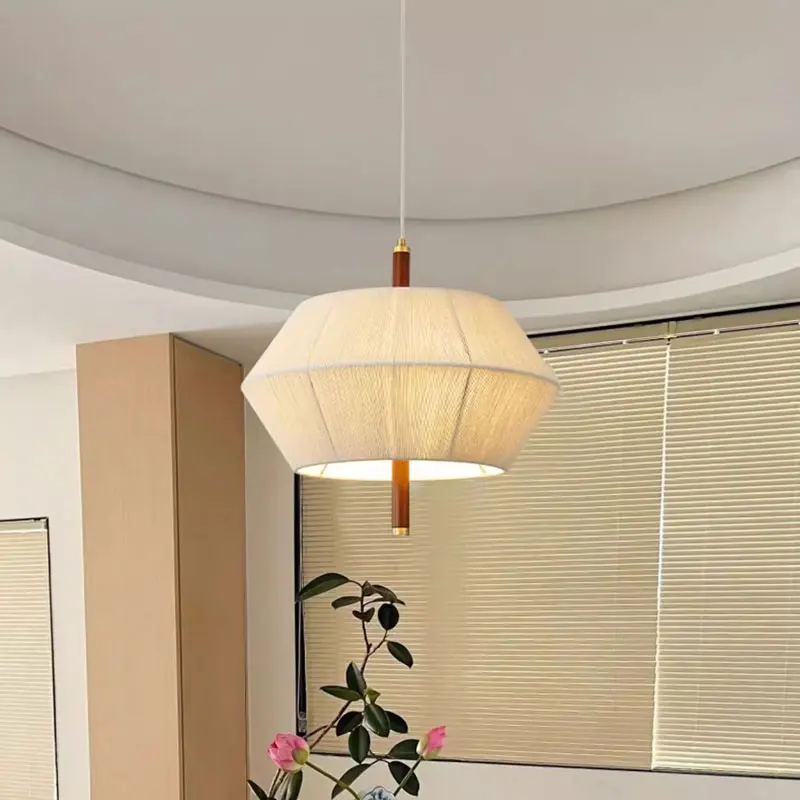 

Японская тихая люстра для спальни из массива дерева с антикварным плетением для гостиной, кабинета в стиле дзен, столовой, светильник