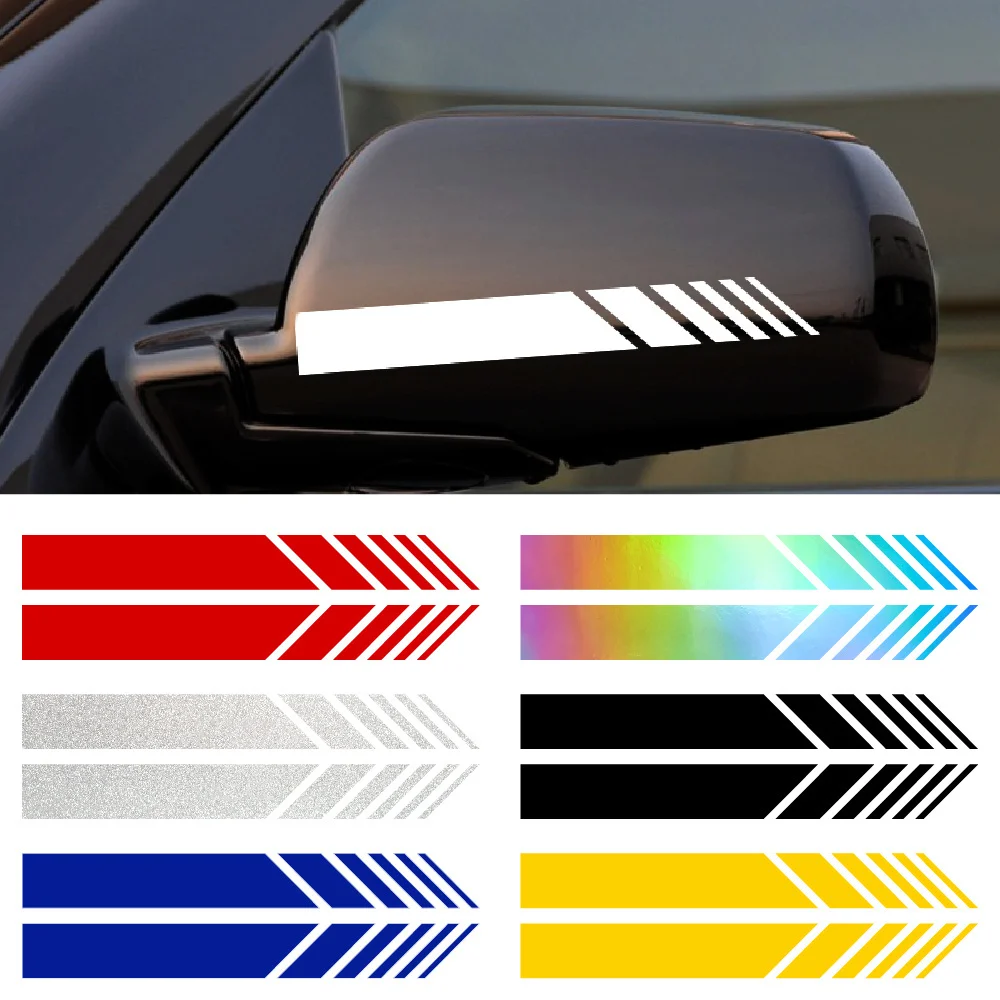 Classic Striped Vinyl Decals - Universal Car Mirror Film (Decorative Scratch Protection) view 6