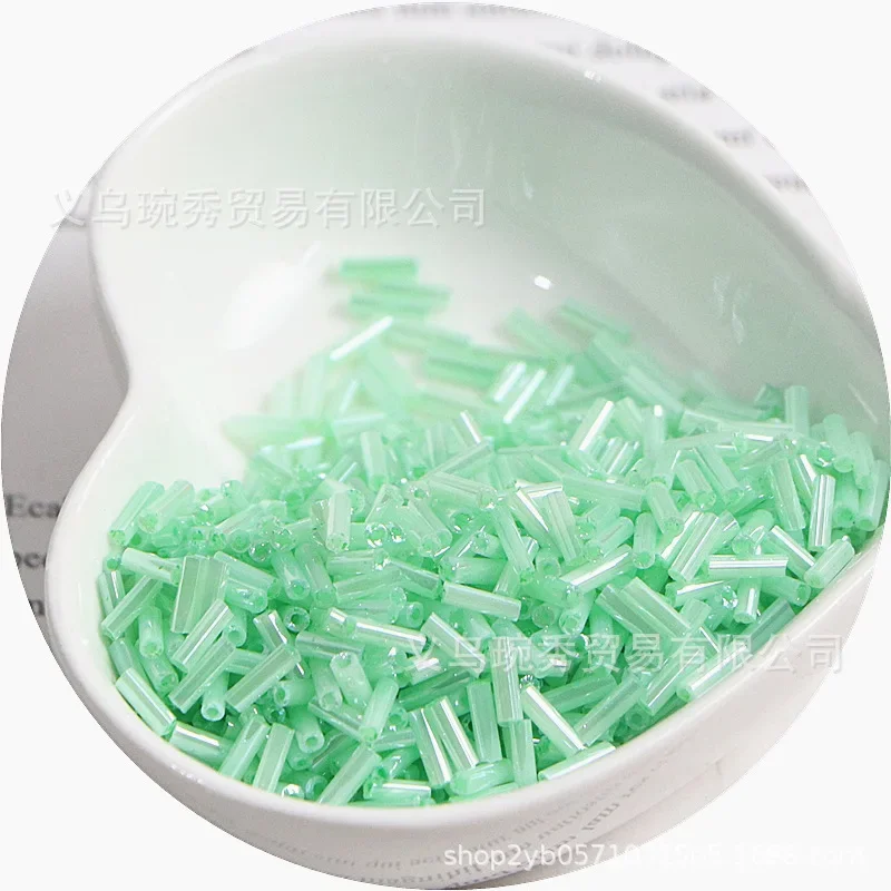 300 Cream Seed Beads 11/0 Tube Beads 2x6mm Bugles Glass Seed Beads DIY Jewelry Making Women\'s Accessories