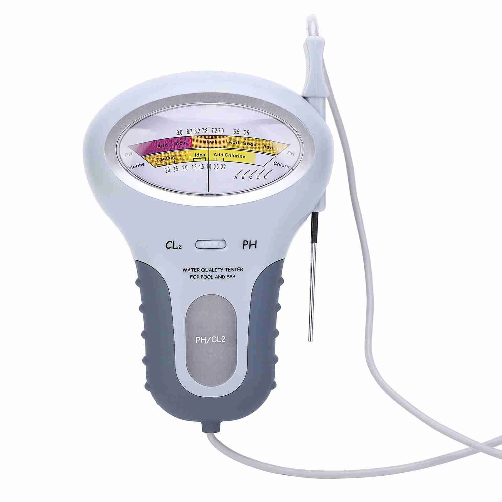 Chlorine Tester Chlorine PH Tester For Swimming Pool Spa PC‑102 Water Quality Analyzer With Probe Water Quality Analyzer